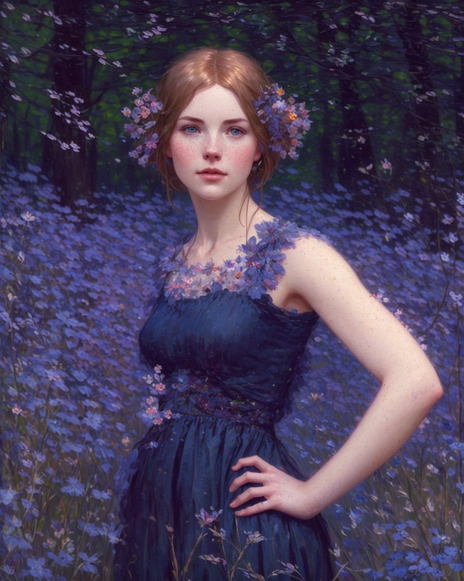 ushill style, freckles, natural skin, soft impressionist perfect composition, perfect face, character portrait, intricate, oil on canvas, masterpiece, expert, insanely detailed, 4k resolution, john william waterhouse, charlie bowater, agnes cecile, Mucha, Gabriel Ferrier, composition, framing, perfect composition, beautiful detailed intricate insanely detailed octane render trending on artstation, 8 k artistic photography, unreal engine, greg rutkowski, loish, rhads, beeple, makoto shinkai and lois van baarle, ilya kuvshinov, rossdraws, tom bagshaw, alphonse mucha, global illumination, detailed and intricate environment