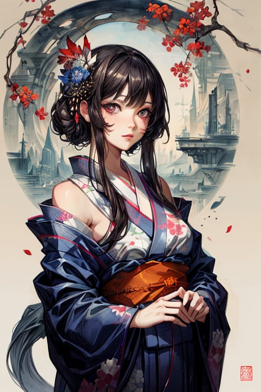 Masterpiece,  best quality,  beautiful woman wearing yukata by ShinRider23 on Tensor.Art