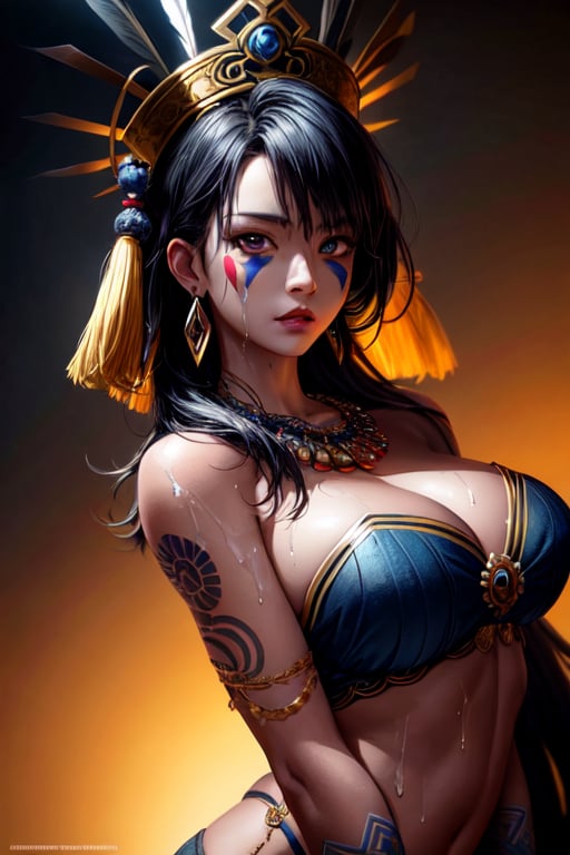 a cute korean girl with large eyes and headdress,  looking at viewer,  black hair by ShinRider23 on Tensor.Art
