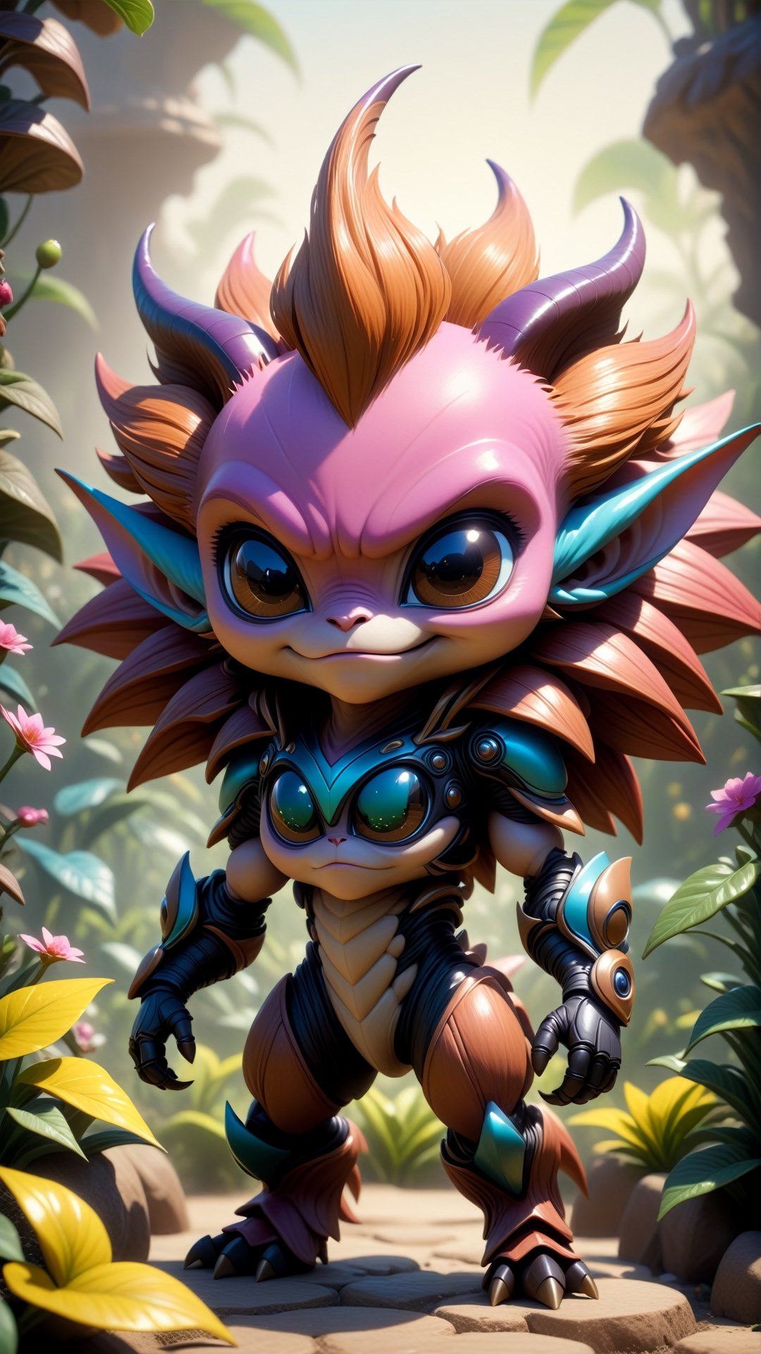 alien_ant_flower_monster_goblin_female,  athletic,  light pink and brown color by Cranckx100 on Tensor.Art