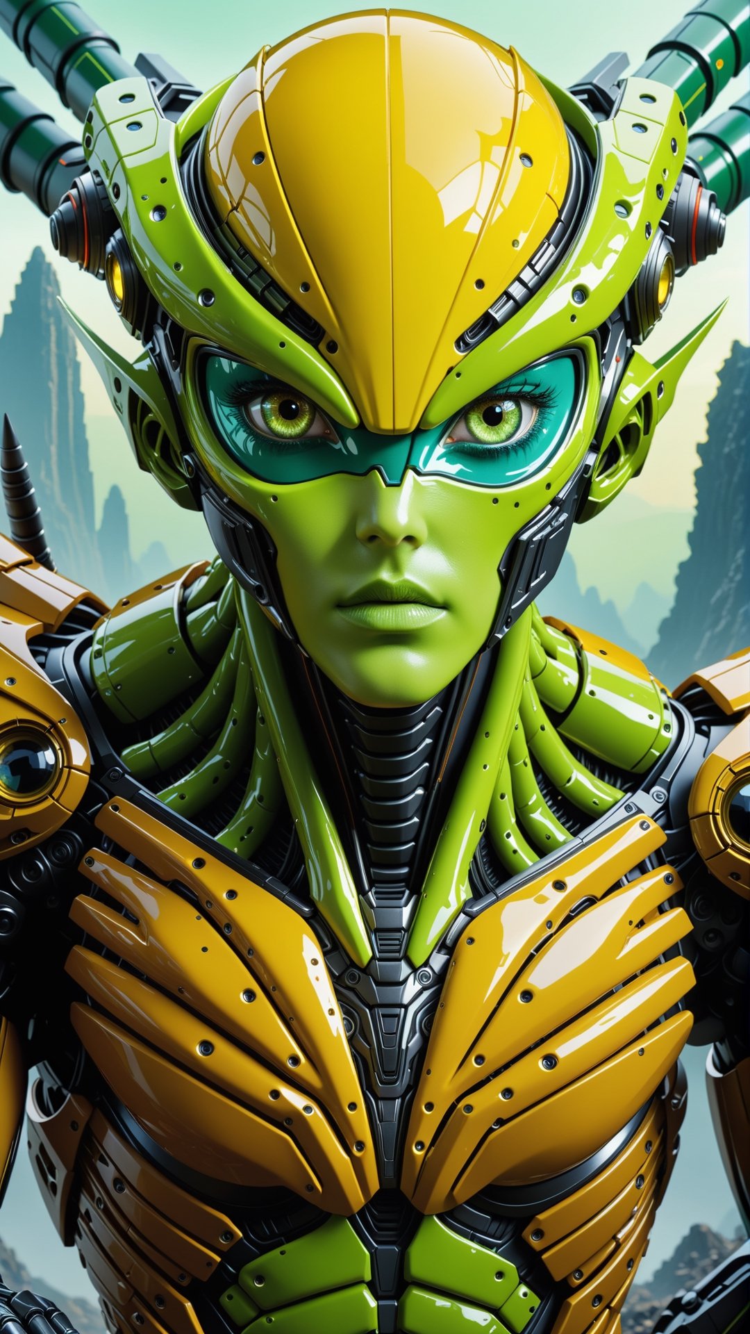 alien_angel_abomination_ramay,  athletic,  yellow and light_green color by Cranckx100 on Tensor.Art