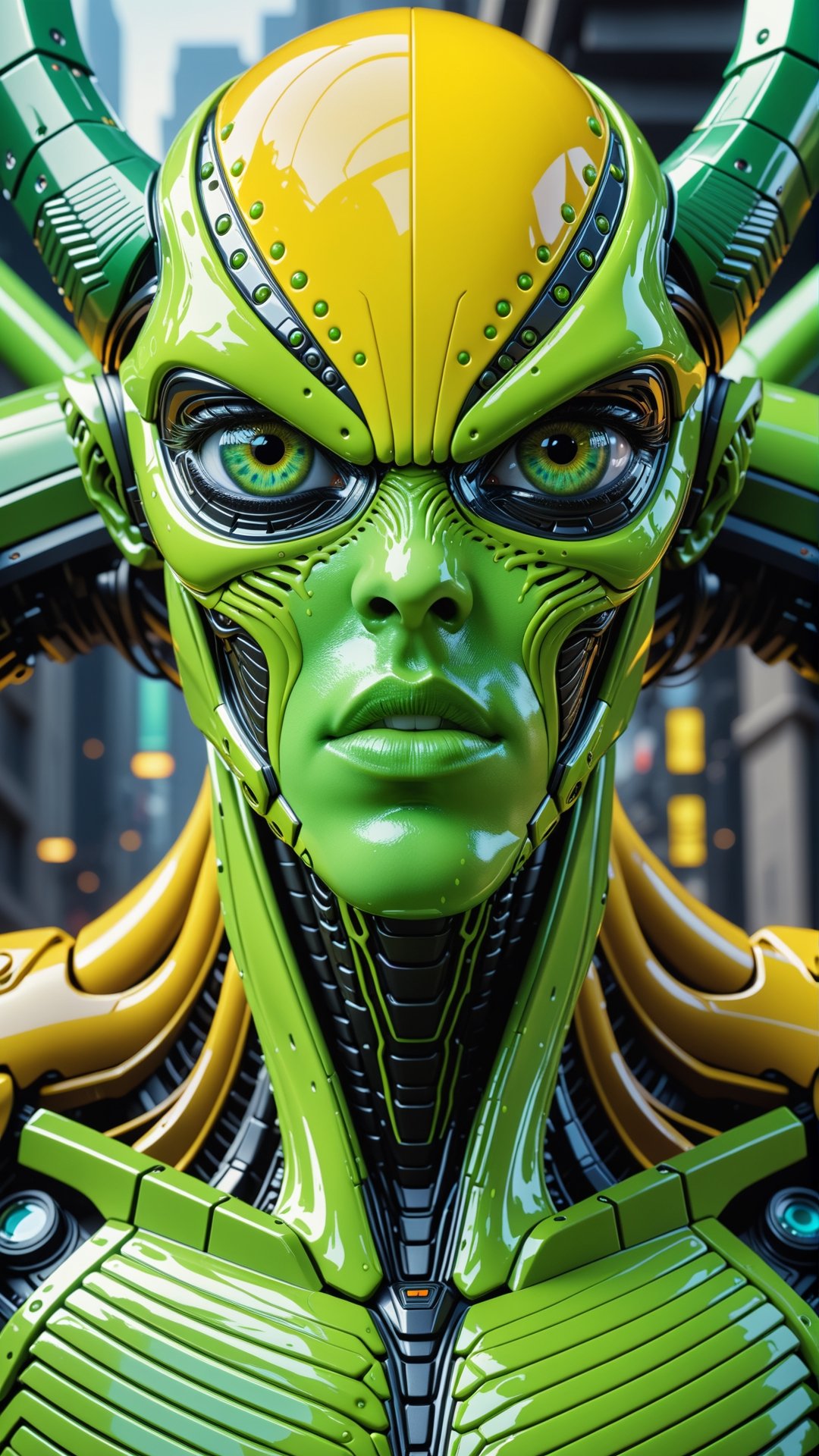 alien_angel_abomination_ramay,  athletic,  yellow and light_green color by Cranckx100 on Tensor.Art