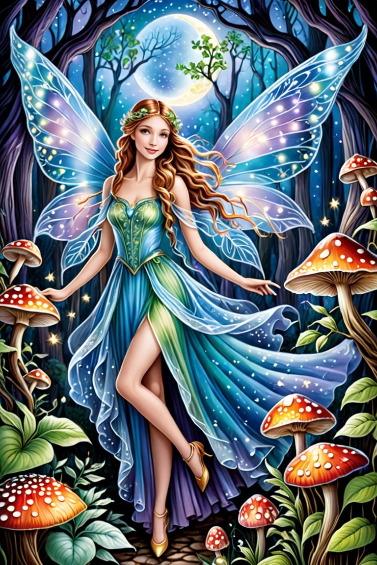 Immerse yourself in the ethereal world of the fairy with this enchanting coloring page prompt. Your task is to create a mesmerizing illustration that captures the otherworldly beauty and grace of a fairy. Emphasize delicate features such as intricate facial details and flowing, ethereal attire. Don't forget to highlight the translucent wings, allowing for intricate patterns and delicate shading.

Play with lighting techniques to evoke a magical ambiance—consider a soft, moonlit glow that enhances the fairy's presence. The background is crucial; transport the viewer to a mystical setting, whether it be a moonlit glade, a blooming garden, or a hidden forest nook. Incorporate natural elements like flowers, mushrooms, or ancient trees to enhance the fairy's environment.

Optimize the aspect ratio for visual impact, ensuring that the composition enhances the whimsical nature of the scene. This will allow individuals coloring the page to fully immerse themselves in the magical world you've crafted. The goal is to create a coloring page that not only entertains but also invites the viewer to believe in the enchantment that exists in the unseen corners of the world. Happy coloring!,COLR_001