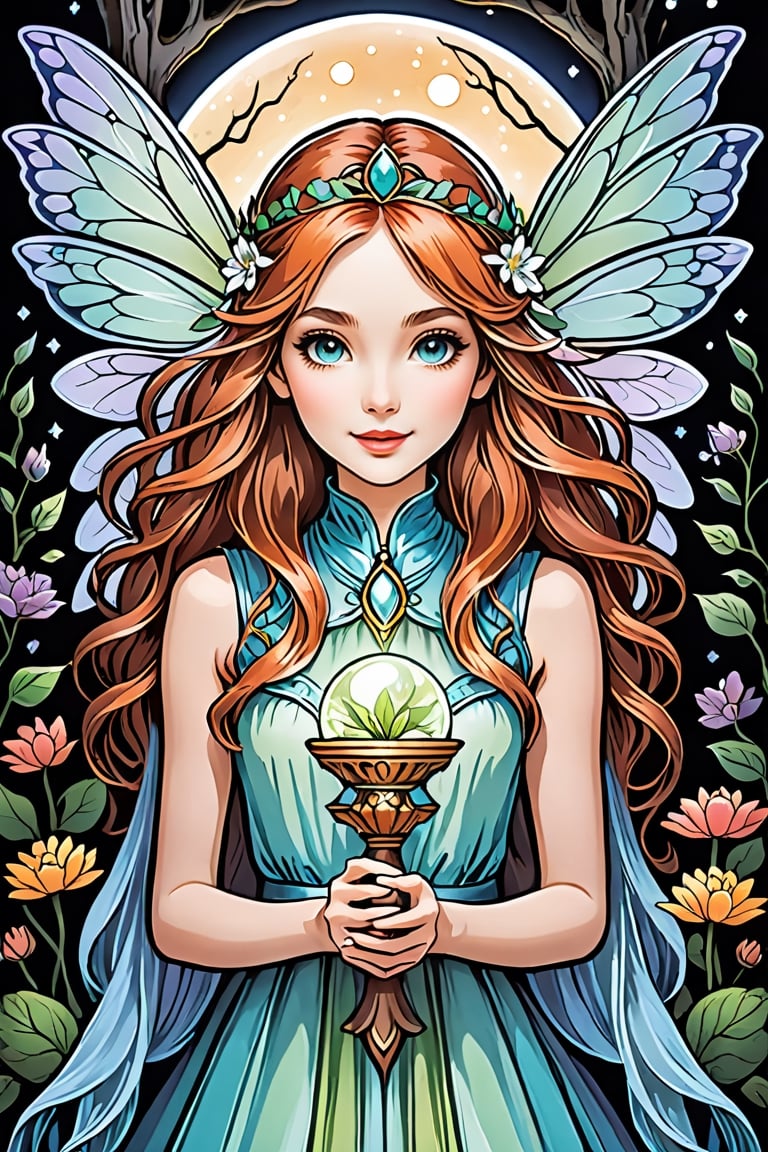 Immerse yourself in the ethereal world of the fairy with this enchanting coloring page prompt. Your task is to create a mesmerizing illustration that captures the otherworldly beauty and grace of a fairy. Emphasize delicate features such as intricate facial details and flowing, ethereal attire. Don't forget to highlight the translucent wings, allowing for intricate patterns and delicate shading.

Play with lighting techniques to evoke a magical ambiance—consider a soft, moonlit glow that enhances the fairy's presence. The background is crucial; transport the viewer to a mystical setting, whether it be a moonlit glade, a blooming garden, or a hidden forest nook. Incorporate natural elements like flowers, mushrooms, or ancient trees to enhance the fairy's environment.

Optimize the aspect ratio for visual impact, ensuring that the composition enhances the whimsical nature of the scene. This will allow individuals coloring the page to fully immerse themselves in the magical world you've crafted. The goal is to create a coloring page that not only entertains but also invites the viewer to believe in the enchantment that exists in the unseen corners of the world. Happy coloring!