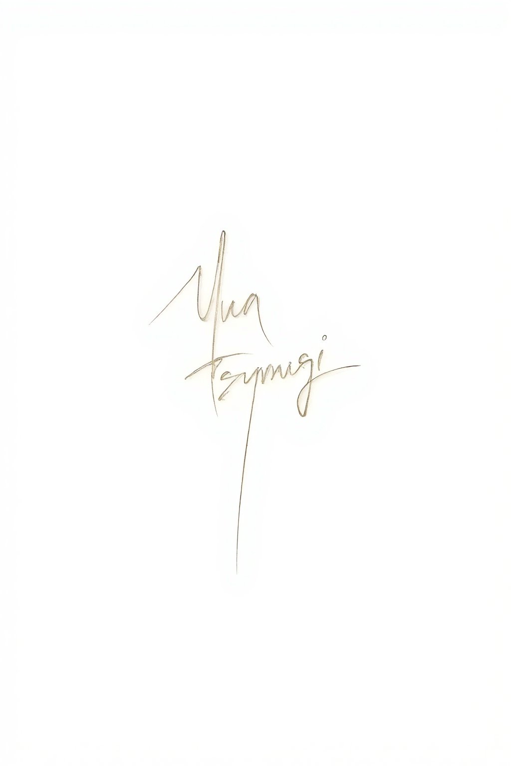 (masterpiece, high quality, ultra-detailed) A feminine artist's signature in elegant and delicate handwriting, gracefully writing the name "Yua Tsumugi" on a pristine white background. The signature is stylized with artistic flair, featuring gentle curves and smooth lines that convey beauty and sophistication. The writing is soft yet pronounced, emphasizing the elegance of each letter, with a refined and artistic touch that captures the essence of delicate craftsmanship.