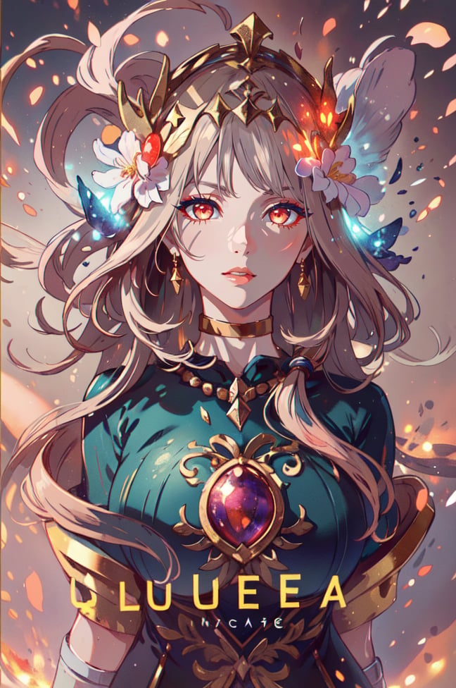 ((masterpiece,high quality:1.4)),(highres:1.2),1 young woman,(ultra detailed face:1.6),(large breast:1.2),(ultra detailed body:1.4),full_body ,logo hair ornament,fur,beautiful necklaces,plum blossoms,(glowing energy:1.4),magic,looking at viewer,beautiful background,(longhairstyle,colorful_hair:1.2),seductive,beautiful makeup,thick red lips,eyeliner,parted lips,walkure /(takt op./),dynamic pose,dynamic angle,unstrapped,glowing eyes,choker.