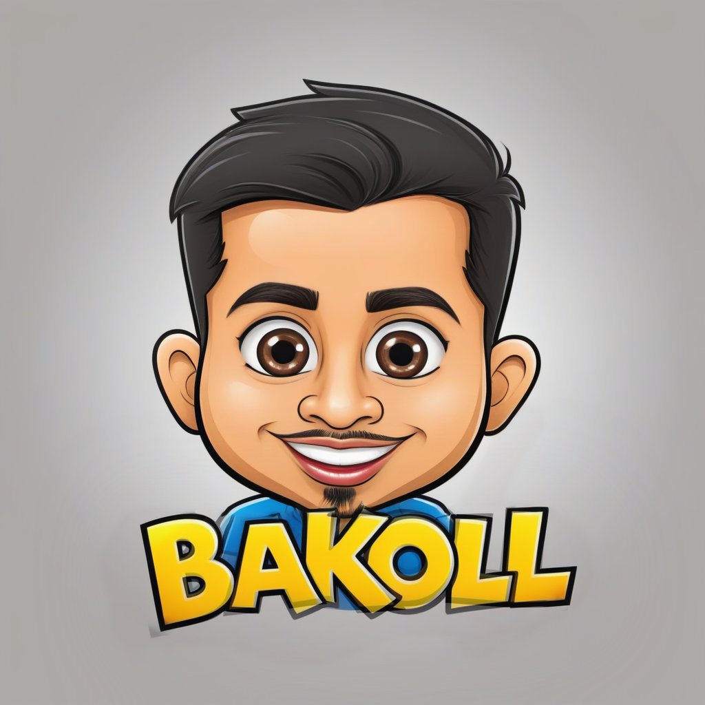 cartoon logo baklol (((बकLol))) 