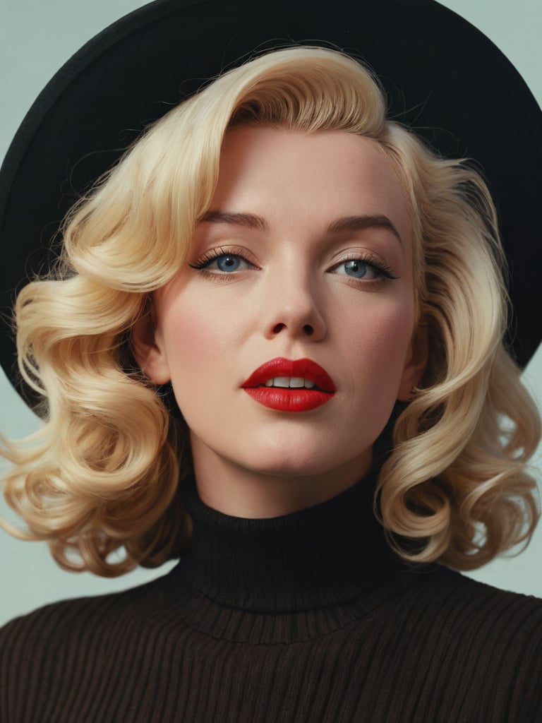 in a close-up,  eye-level shot,  marilyn monroe by leandrostasi  on Tensor.Art