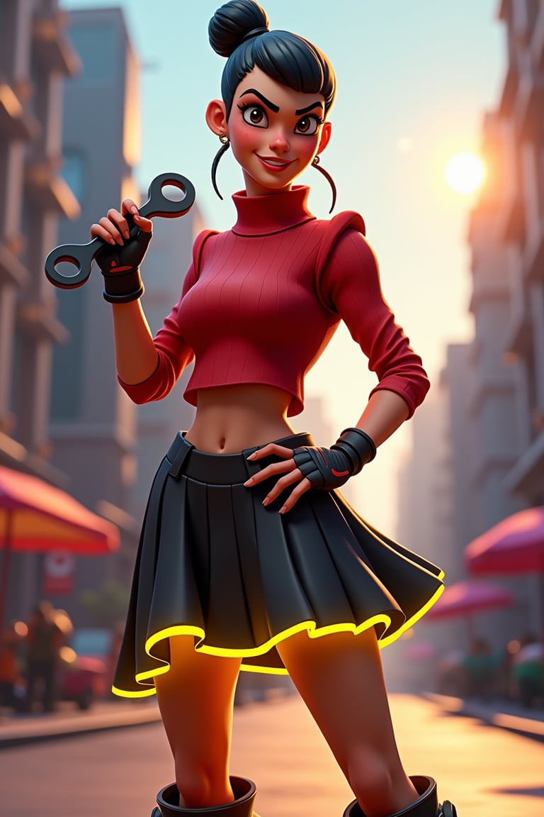 A vibrant,  Fortnite-style character of Olive Oyl,  designed with exaggerated by leandrostasi  on Tensor.Art