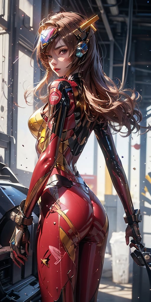 a girl,  thunder yellow jacket,  tight suit by loop the Loop✨✨ on Tensor.Art