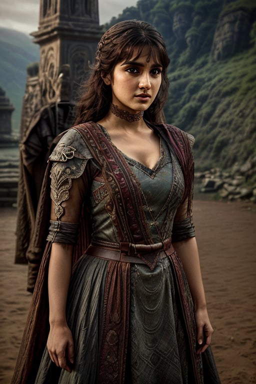 Full body,  a Indian model Shirley setia as a game of thrones character ,  detailed face by IL  X on Tensor.Art