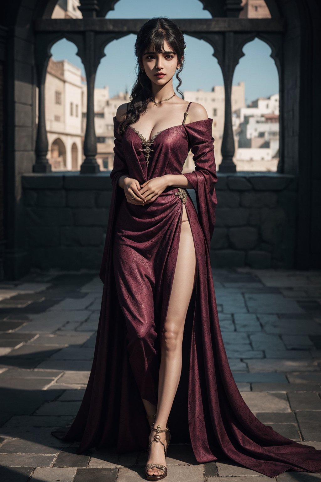 Full body,  a Indian model Shirley setia as a game of thrones character ,  detailed face by IL  X on Tensor.Art