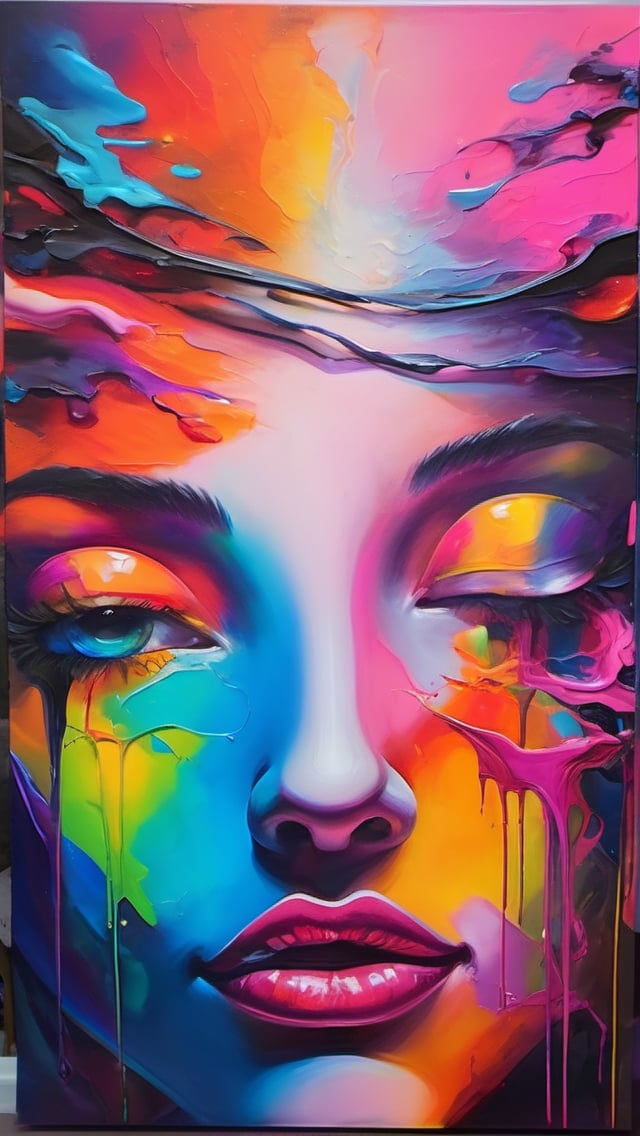 Time lapse oil painting super large || vivid colors " neon dreams",detailmaster2