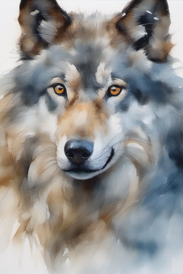 style impressionist painting of a wolf with a peaceful expression and closed eyes, careless stroke that creates a sense of movement and spontaneity, stroke with abundant paint that gives texture and depth to the fur, broad brush that covers large areas of the canvas with few strokes, dry technique that creates a rough and matte effect, winter colors that contrast the warm and cool tones of the fur and the background, aura of knowledge that emanates from the wolf’s head and suggests wisdom and intelligence, long stroke that follows the direction of the fur and creates a dynamic and fluid impression, simulation of hair that uses swirling lines and shapes to represent the fur in an abstract way, oil painting that has a rich and glossy finish and allows blending and mixing of colors on the canvas, EasyNegative that adds a negative filter to the image and reverses the colors to create a striking contrast, low quality that reduces the resolution and sharpness of the image and makes it look pixelated and blurry, bad quality image that introduces noise and artifacts to the image and makes it look distorted and corrupted, unaestheticXLv13 that applies a style transfer algorithm to the image and makes it look like a poorly executed imitation of a famous painting style, bad hands that makes the strokes look clumsy and uneven and shows a lack of skill and talent from the artist, fake image that adds obvious signs of editing and manipulation to the image and makes it look unnatural and unrealistic, unreal image that alters the proportions and features of the wolf’s head and makes it look distorted and deformed, unrealistic image that changes the colors and shapes of the fur and the background to make them look unnatural and surreal, modern art that uses geometric shapes and patterns to create a minimalist and abstract representation of the wolf’s head, pop art that uses bright colors and comic-style elements to create a fun and colorful representation of the wolf’s head.