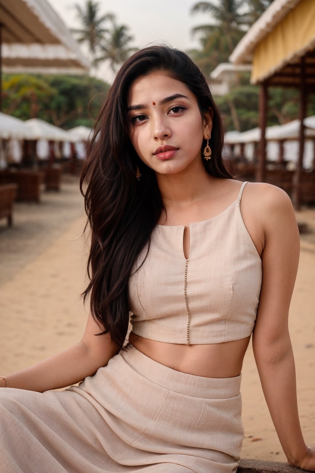 RAW photo, photo of indian girl called Zara Ladwa, instagram model(25yo), (dusky_skin),enjoying vacation in Goa, cool photography utilizing a 85mm lens for a cinematic feel,photorealistic,AanyaaSanaya,rashmika