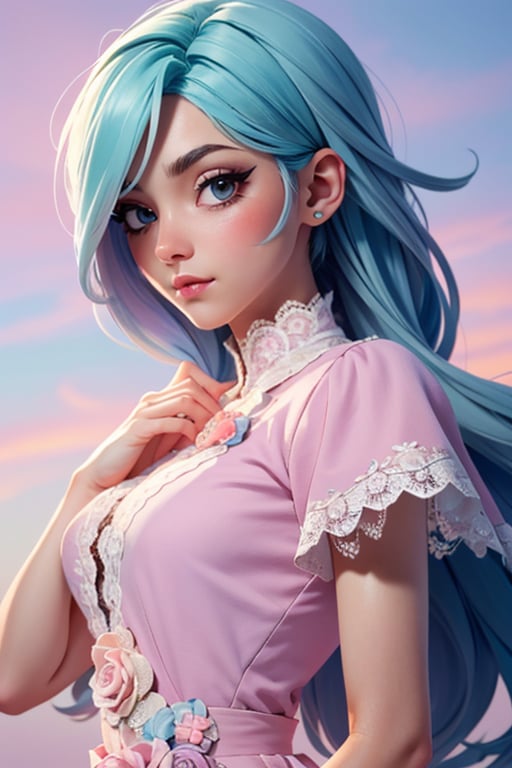 (masterpiece:1.4, best quality), (intricate details), unity 8k wallpaper, ultra detailed, (pastel colors:1.3), (lace) clothes, beautiful and aesthetic, 1girl, body covered in words, words on body, ink, detailed, solo, 