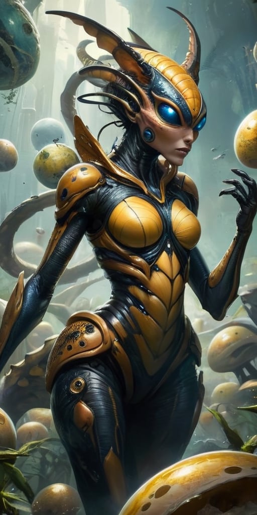 A hive of insectoid aliens that infest entire planets. They build towering nests that stretch into the sky,  and their que...