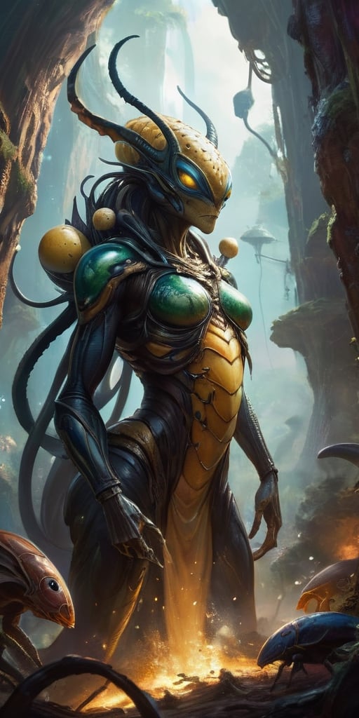 A hive of insectoid aliens that infest entire planets. They build towering nests that stretch into the sky,  and their que...