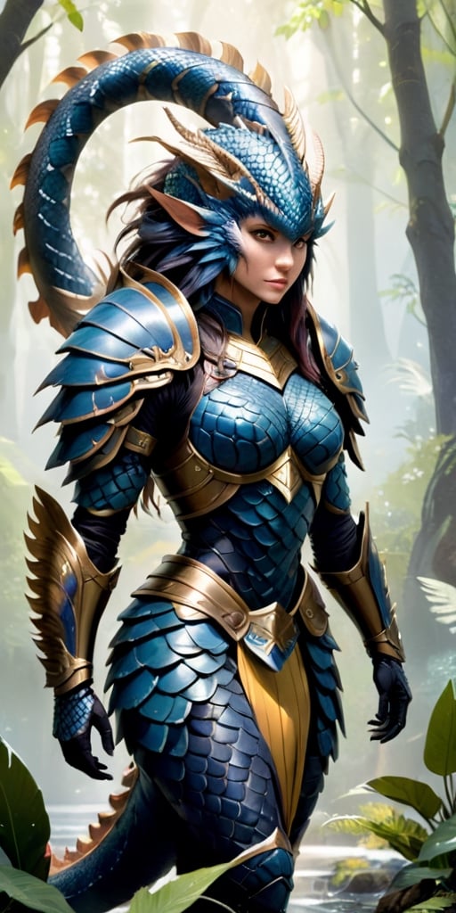 A creature with a body covered in thick,  armor-like scales that are impervious to most forms of attack. It has a long,  p...