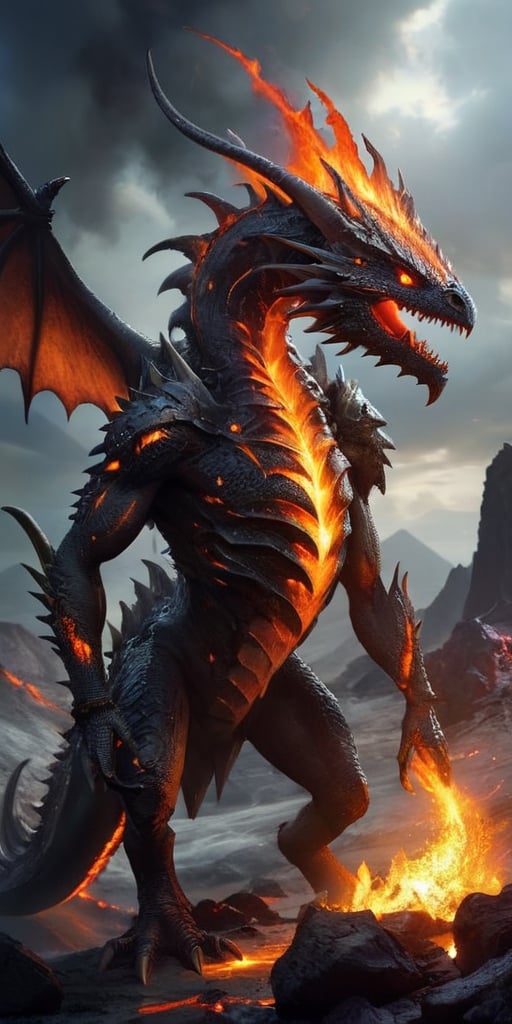 On a desolate,  volcanic alien world,  a terrifying hybrid creature roams the molten landscape. Its body is a terrifying m...