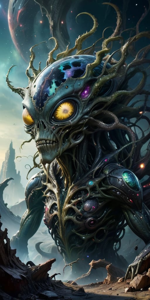 Cosmic Abomination A bloated,  amorphous mass covered in writhing tendrils and eyes. Its surface is a patchwork of alien h...
