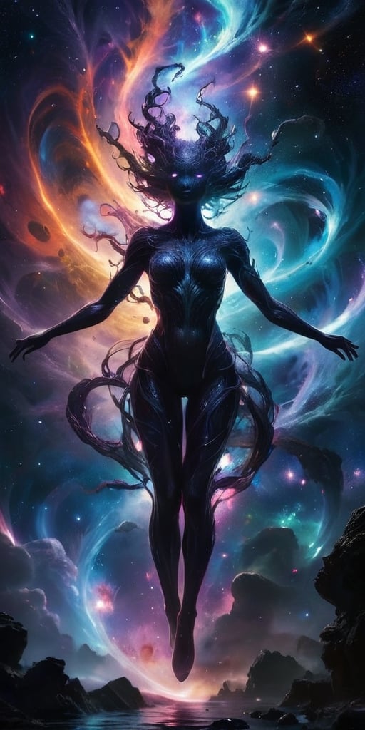 The Astral Devourer Drifting through the astral plane,  where reality is fluid and ever-changing,  floats a creature of pu...