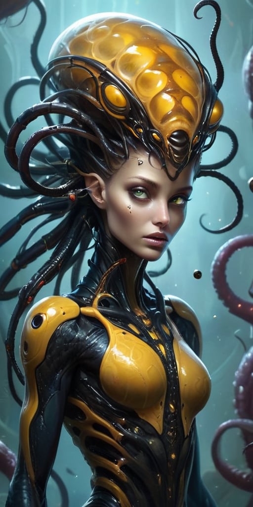A hive mind of alien parasites that infects and controls its hosts. The parasites are slimy and grotesque,  with tendrils...