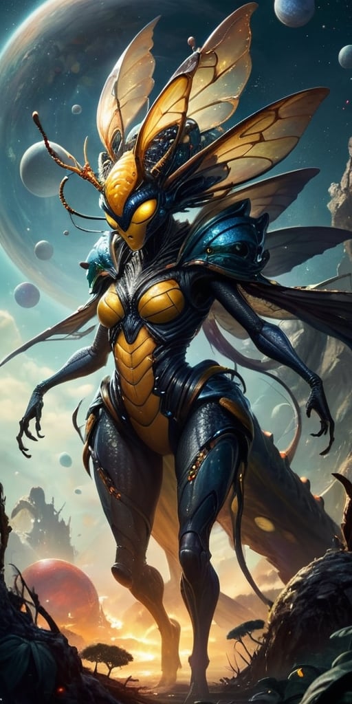 A hive of insectoid aliens that infest entire planets. They build towering nests that stretch into the sky,  and their que...