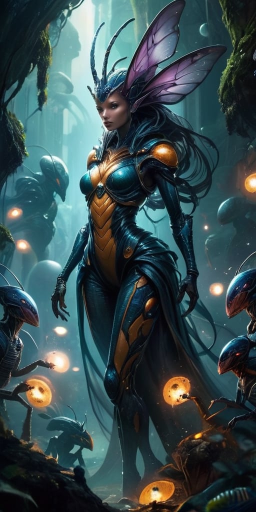 A hive of insectoid aliens that infest entire planets. They build towering nests that stretch into the sky,  and their que...