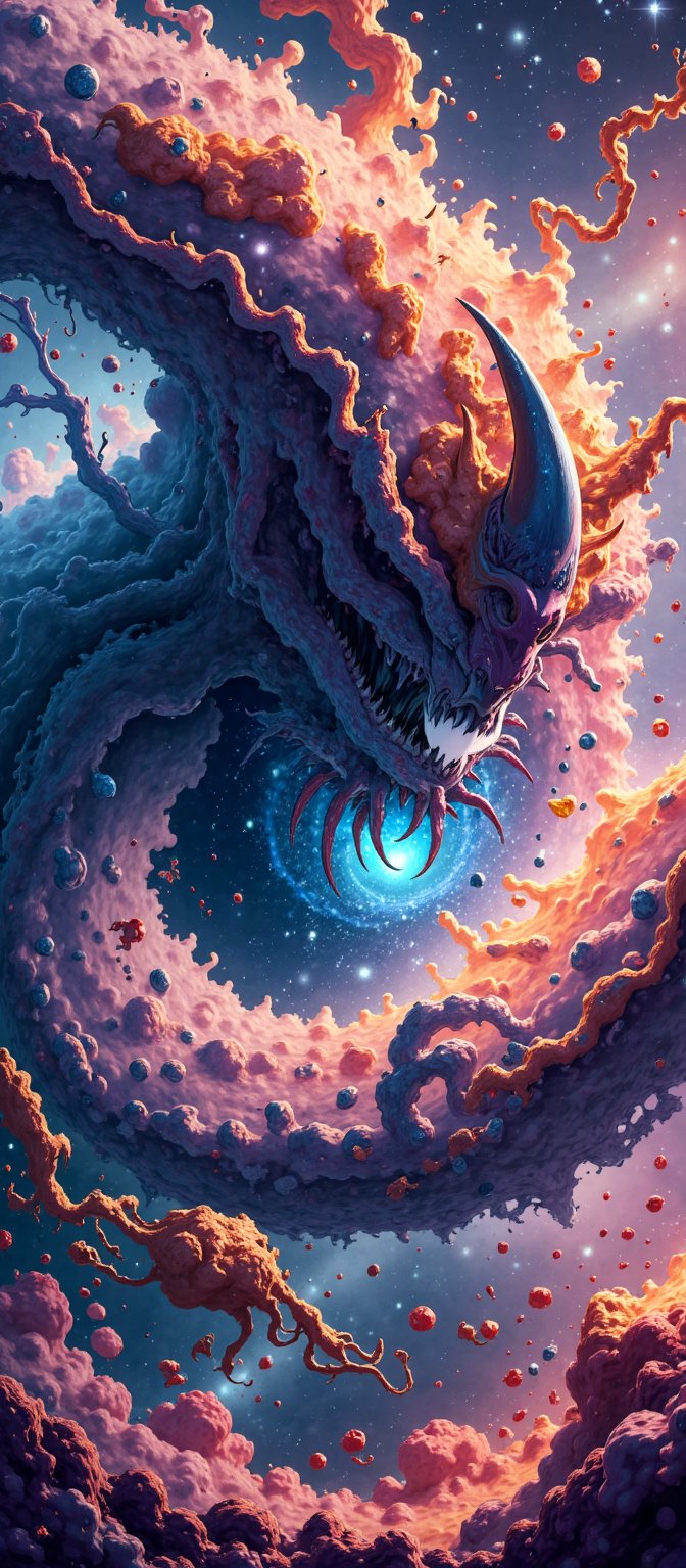 Nebula Leviathan A colossal alien beast with a body made of the swirling gases and dust of a nebula. Its form is constantl...