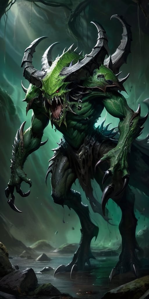 The Blightclaw Devourer A creature with claws that are long and razor-sharp,  its skin is a sickly shade of green and cove...