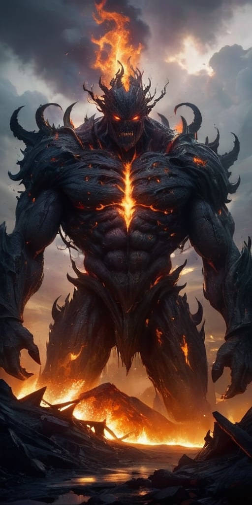 The Blighted Colossus At the heart of a cursed wasteland,  where the sky is forever shrouded in darkness and the ground is...