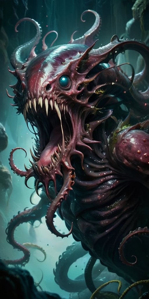 The Abyssal Devourer In the depths of a forgotten abyss,  a monstrous entity lurks. It possesses a serpentine body that un...