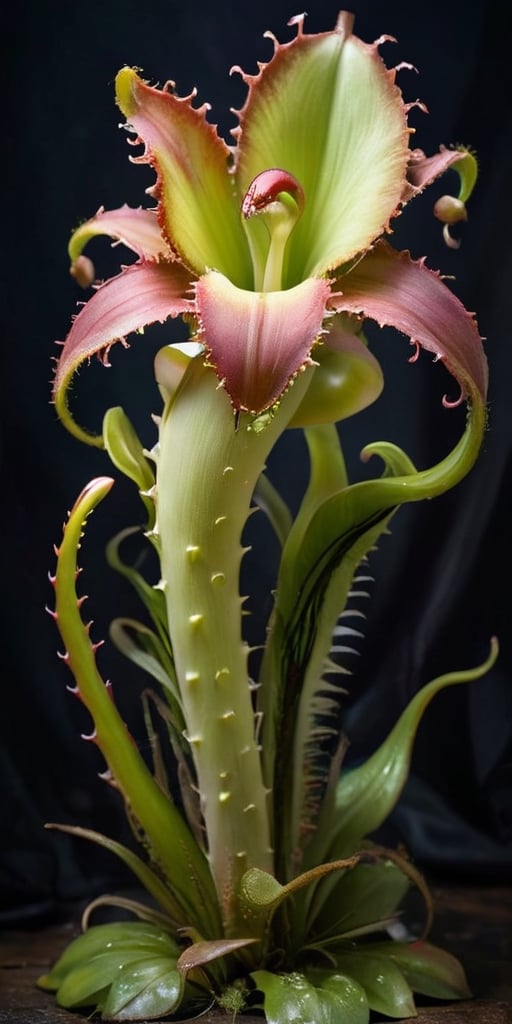 A creature that resembles a massive,  carnivorous plant with razor-sharp teeth and a gaping maw at the center of its petal...