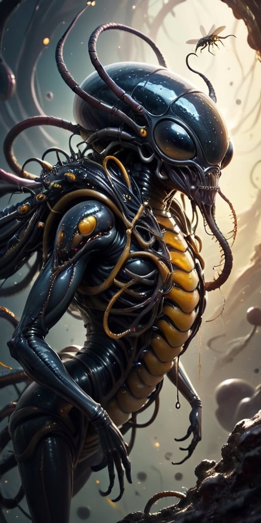A hive mind of alien parasites that infects and controls its hosts. The parasites are slimy and grotesque,  with tendrils...