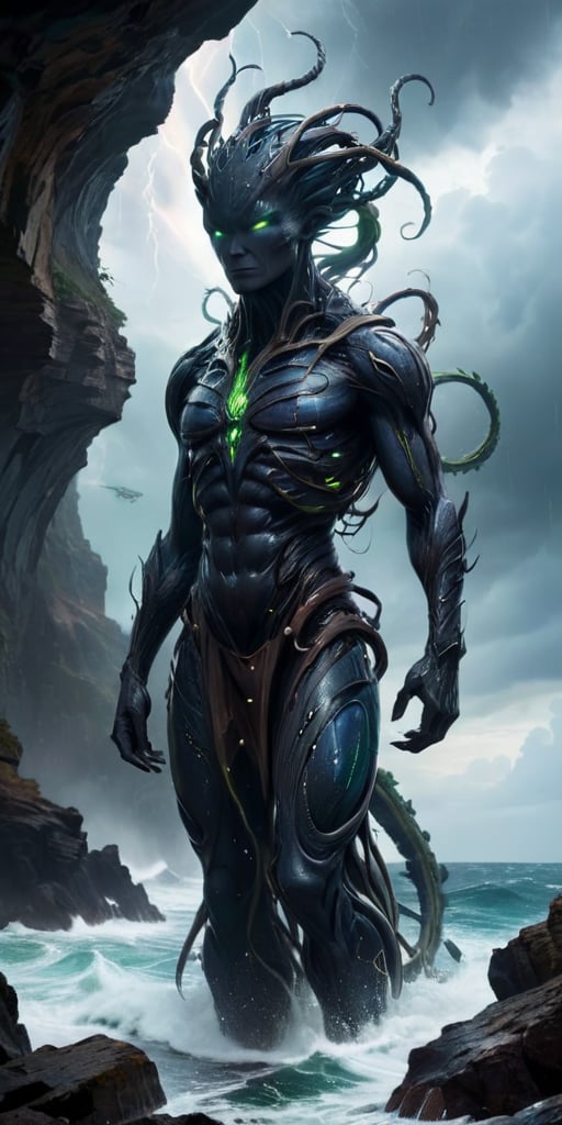 Galactic Aberration A towering entity with a humanoid torso,  but its arms are elongated,  ending in writhing tendrils. It...