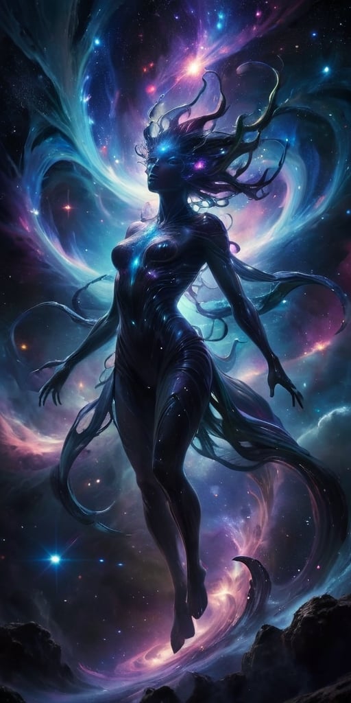 The Astral Devourer Drifting through the astral plane,  where reality is fluid and ever-changing,  floats a creature of pu...