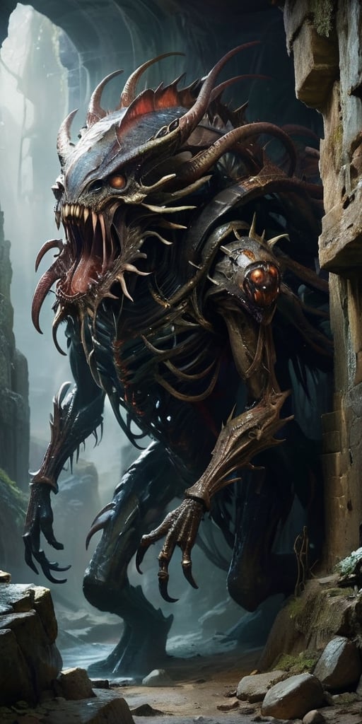 The Maw of Despair Within the depths of a forgotten dungeon,  where the walls are lined with ancient runes and the air is...