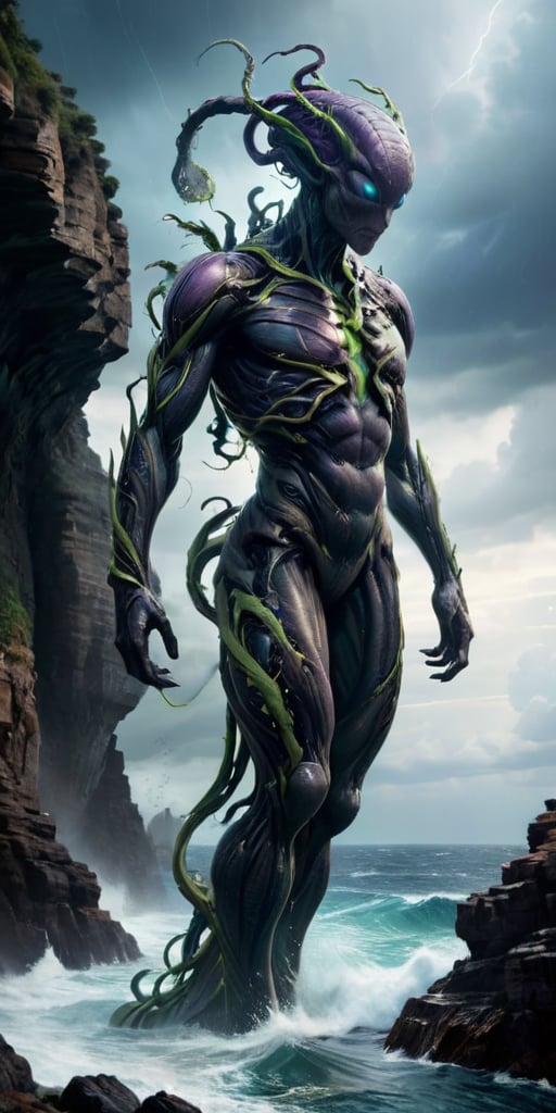 Galactic Aberration A towering entity with a humanoid torso,  but its arms are elongated,  ending in writhing tendrils. It...