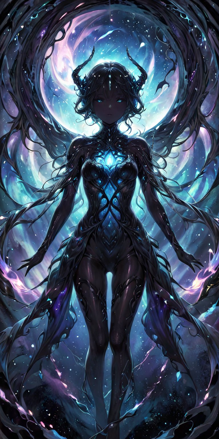 The Void Revenant Drifting through the void between worlds,  where reality is twisted and distorted,  floats a spectral be...