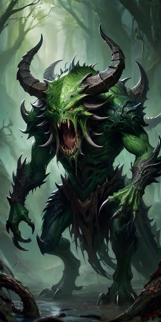 The Blightclaw Devourer A creature with claws that are long and razor-sharp,  its skin is a sickly shade of green and cove...