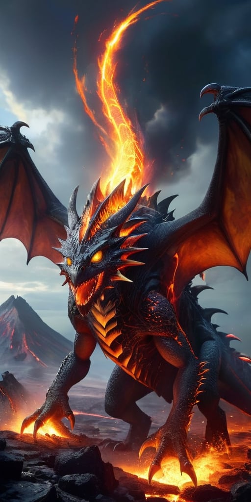 On a desolate,  volcanic alien world,  a terrifying hybrid creature roams the molten landscape. Its body is a terrifying m...