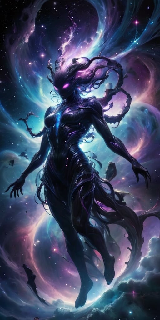 The Astral Devourer Drifting through the astral plane,  where reality is fluid and ever-changing,  floats a creature of pu...