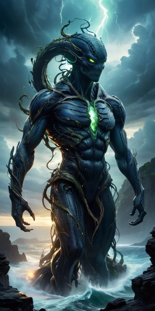 Galactic Aberration A towering entity with a humanoid torso,  but its arms are elongated,  ending in writhing tendrils. It...