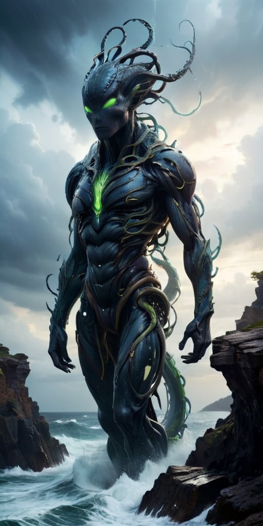 Galactic Aberration A towering entity with a humanoid torso,  but its arms are elongated,  ending in writhing tendrils. It...
