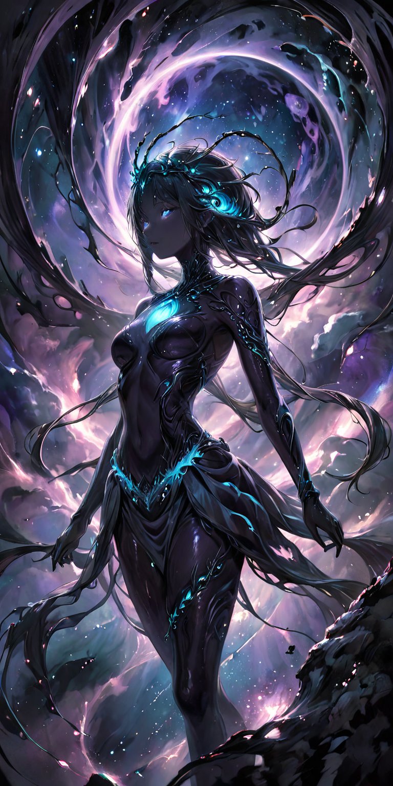 The Void Revenant Drifting through the void between worlds,  where reality is twisted and distorted,  floats a spectral be...