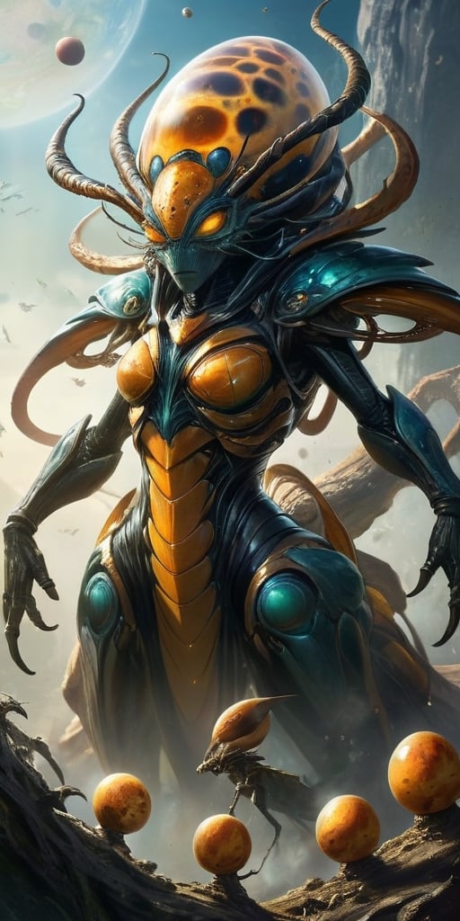A hive of insectoid aliens that infest entire planets. They build towering nests that stretch into the sky,  and their que...