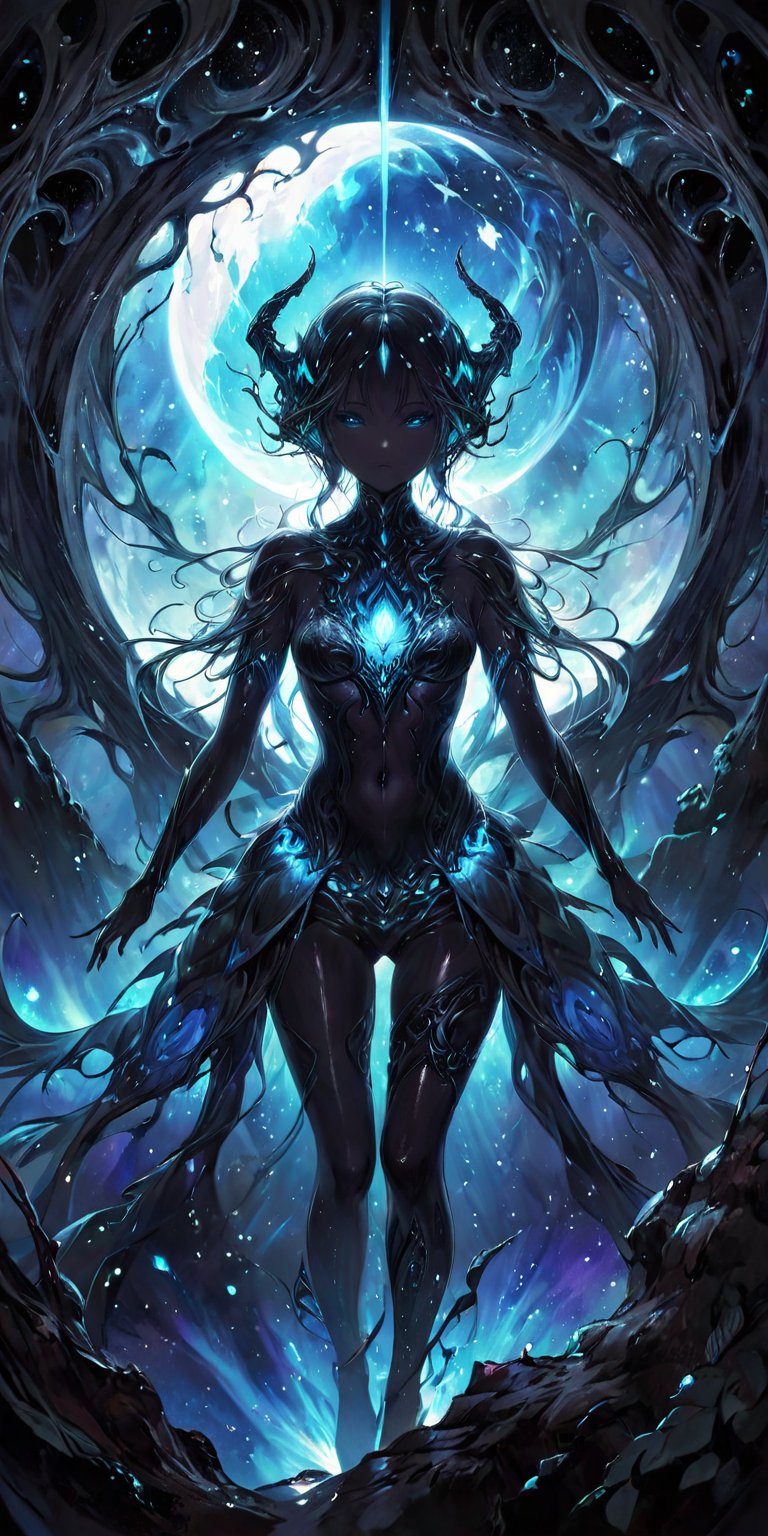 The Void Revenant Drifting through the void between worlds,  where reality is twisted and distorted,  floats a spectral be...