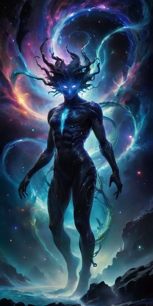 The Astral Devourer Drifting through the astral plane,  where reality is fluid and ever-changing,  floats a creature of pu...