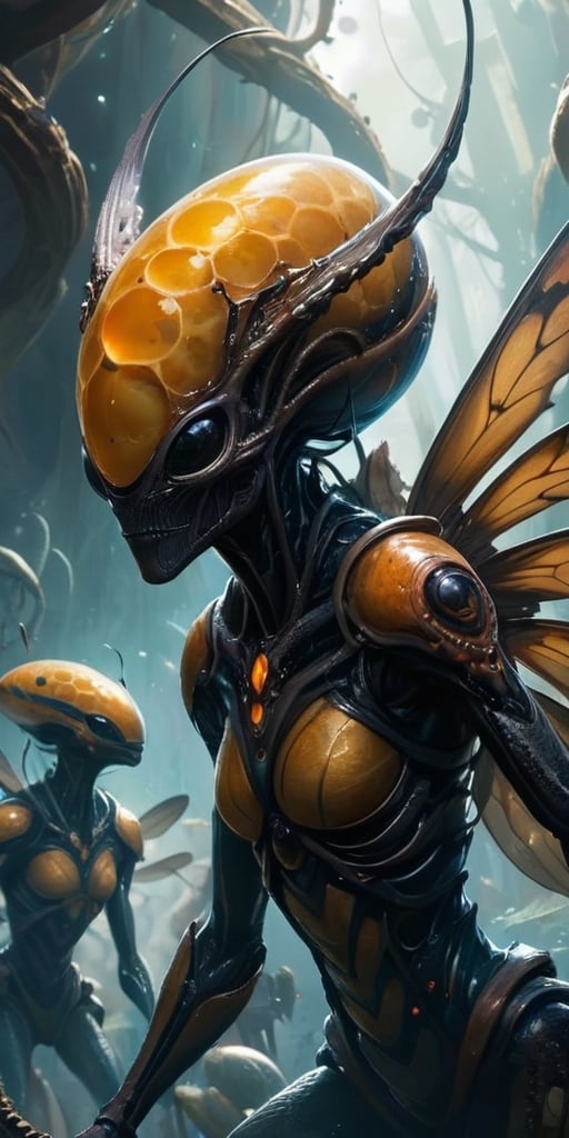 A hive of insectoid aliens that infest entire planets. They build towering nests that stretch into the sky,  and their que...